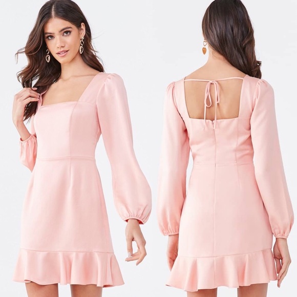 NEW! Forever 21 Flounce Satin Mini Dress - Picture 2 of 8